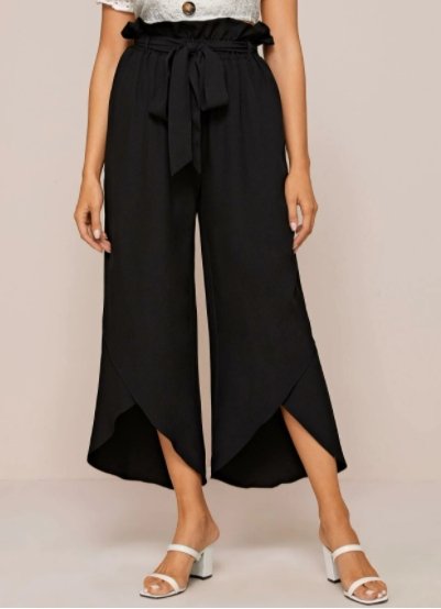 Paperbag Waist Belted Wrap Pants